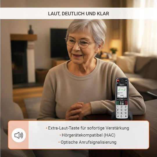 Gigaset Easy 500HX Cordless Phone with Greek Menu Black