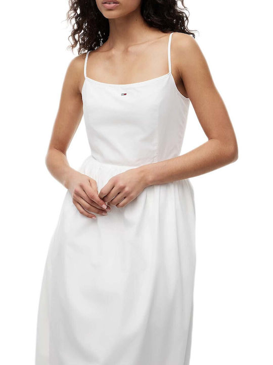 Summer Maxi Slip Dress Knitted White