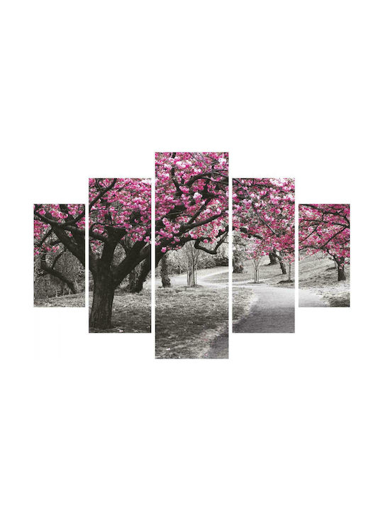 HomeMarkt Tree Fivefold Painting on Canvas 56x82cm