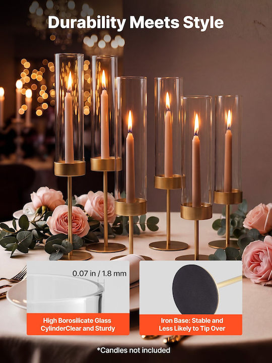 Vevor Set of Metal Candle Holders in Gold Colour 18 Pieces