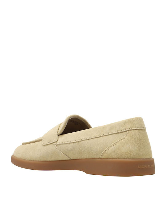 Leather Men's Loafers in Beige Colour