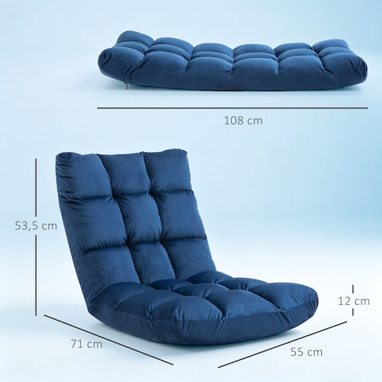 Multifunctional Bean Bag Chair Blue 55x71x53.5cm