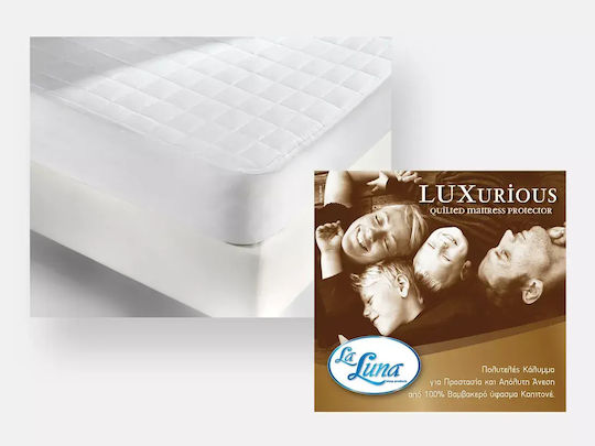 La Luna Протектор за матрак Единичен Luxurious Бял 90x200+35бр