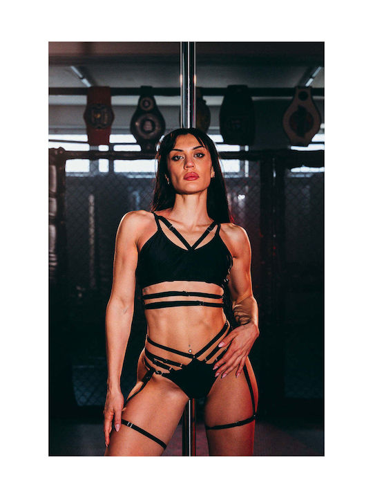 Schwarzes Bustier für Pole Dance