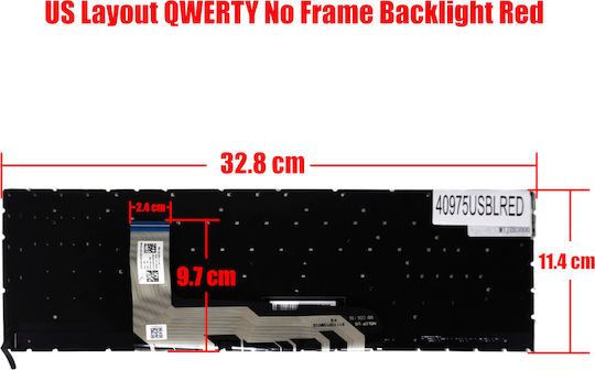 Лаптоп Клавиатура Keyboard Hp Omen 15-ek 15-en Series 15t-ek100 15z-en000 15-ek1001nv 15-en0029nr 15-ek0009nw L98943-001 M00838-001 Us Без Рамка Задно Осветяване Red Кωδ.40975usblred
