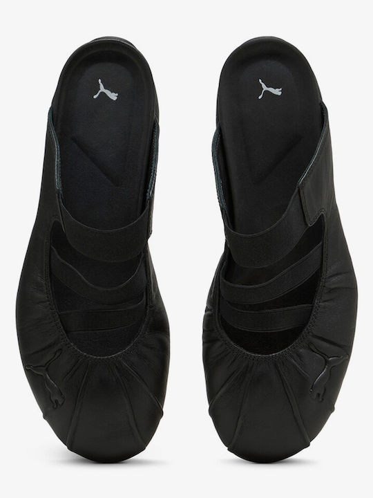 Leder Flache Sandalen Für Damen Schwarz