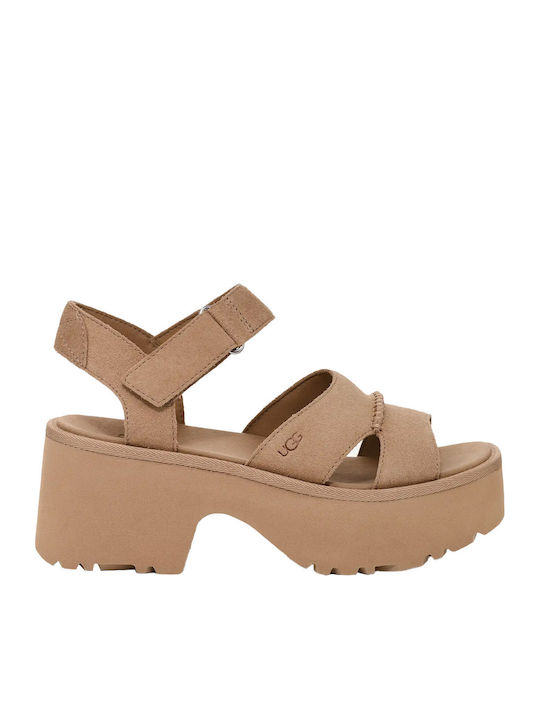New Heights Ankle Strap Sandal Din piele întoarsă Sandale MUSTARD SEED