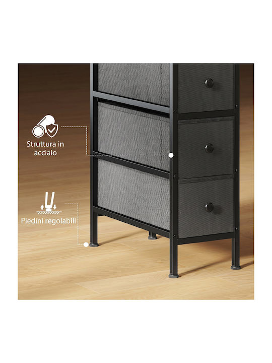 Drawers Storage Steel Frame Fabric with 4 Drawers L20xW43xH81.5cm