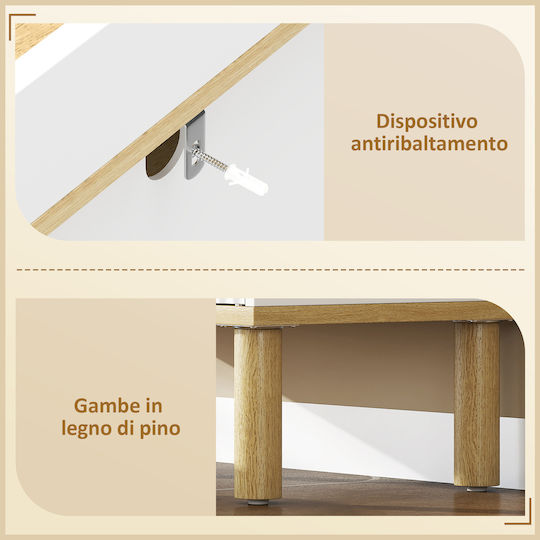 HomCom Badezimmerschrank 32,5x29,5x91cm Eiche