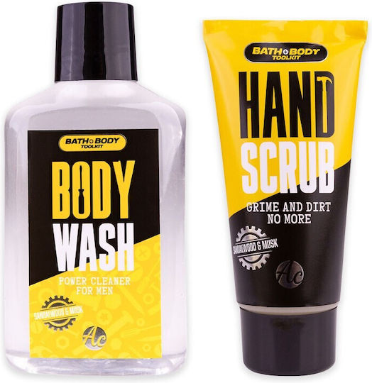 Men's Bath Set Shower Gel 160ml & 60ml Hand Scrub Rose Packaging Accentra