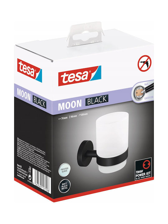 Tesa Moon Wandmontierte Glas Getränkehalter Schwarz