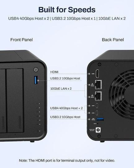 TerraMaster TerraMaster F6-425PRO NAS Кула с 6 места за HDD/M.2/SSD и 2 Ethernet порта