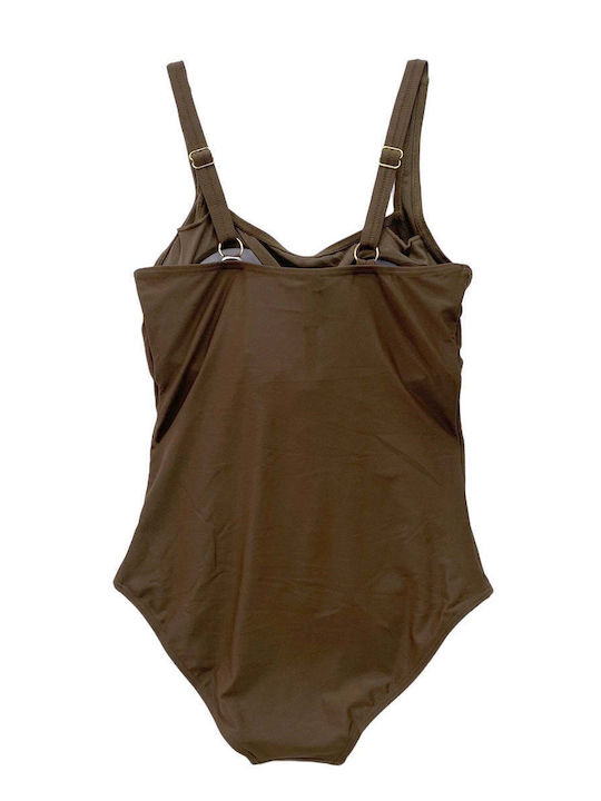 Brown One Piece Swimsuit