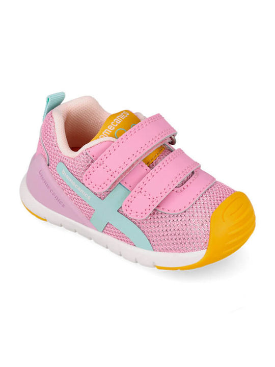 Kids Sneakers with Hoop & Loop Closure Pink