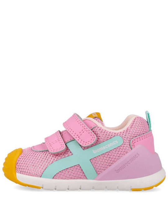 Kids Sneakers with Hoop & Loop Closure Pink
