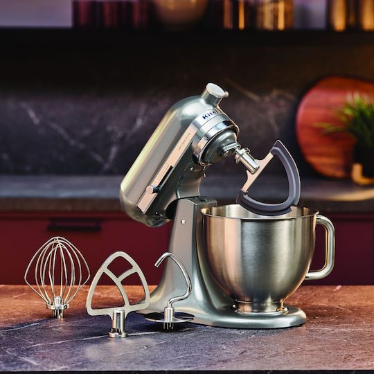 Kitchenaid Artisan Plus Кухненски Робот 325W с Неръждаем Казан 4.7л Медальон Сребро