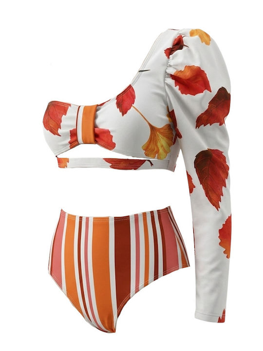 Imani Bikini-Set Mit Einer Schulter Hohe Taille Blumen