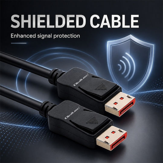 Qoltec DisplayPort male Cable - 2m Grey
