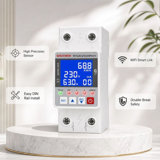 Sinotimer Comutator De Șină WiFi 63A
