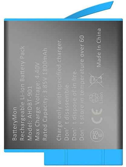 Комплект зарядно устройство + 2 бр. батерии Gopro Hero 9 10 11 12 Черен 1800mAh Li-ion