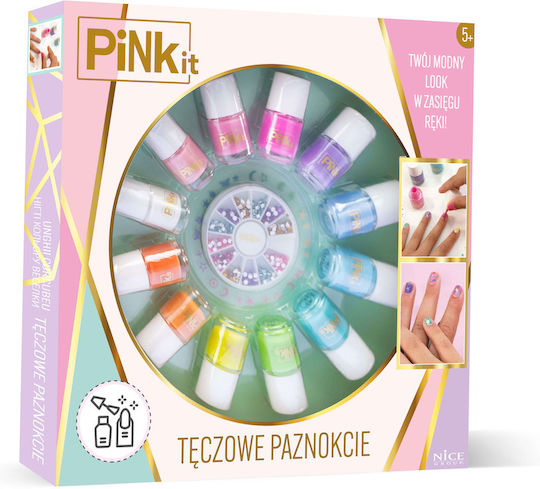 Pink It Rainbow Nails