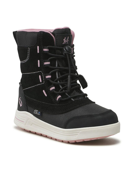 Jaren Kinderstiefel Schnee mit Schnürsenkeln Schwarz / Rosa