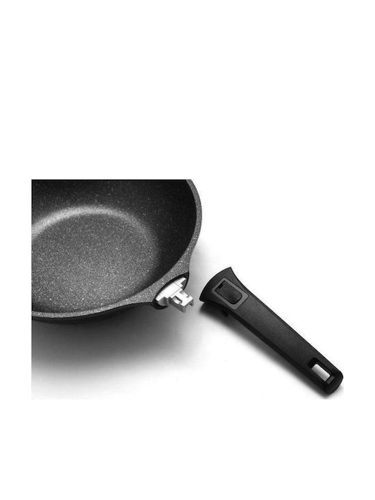 Sapir Sapir Wok aus Aluminium mit Deckel mit Innenbeschichtung aus Stein