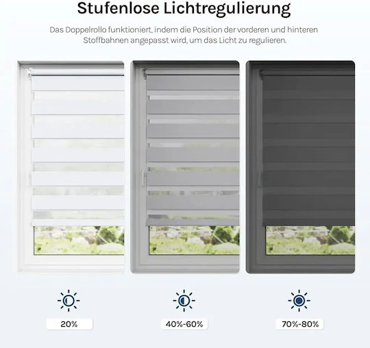 Woltu Woltu Ρollo Rollos Partieller Blackout Doppelt Weiß P65xH130cm
