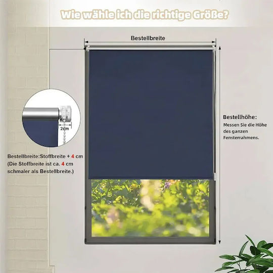 Woltu Woltu Ρollo Rollos Total Blackout Blau P70xH160cm