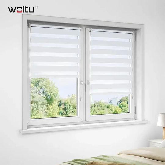 Woltu Rolete Geam Semi-Blackout Duble Lățime 55xÎnălțime 150cm Albe Woltu Rolete Geam Semi-Blackout Duble Lățime 55xÎnălțime 150cm Albe