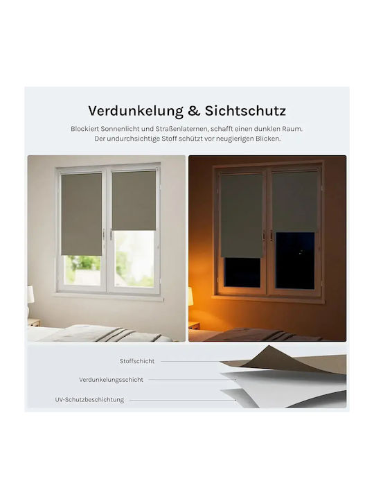 Woltu Woltu Rollos Verdunkelung Grau P60xH150cm