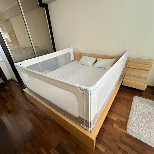 Bară De Protecție Pentru Pat Din Metal Alb 200x200x88cm 3 Bucăți