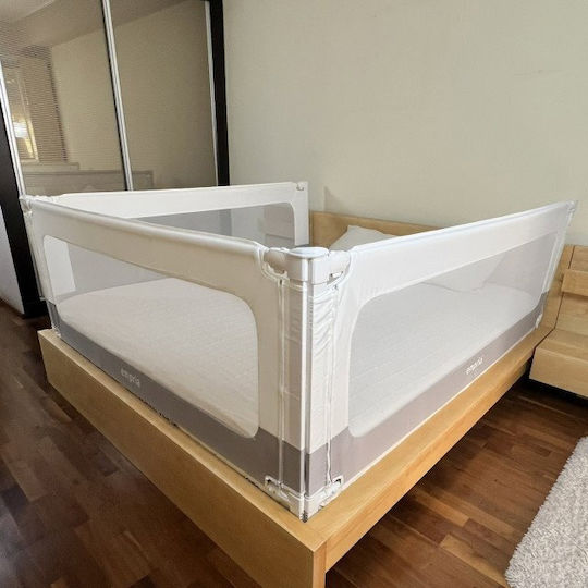 Bară De Protecție Pentru Pat Din Metal Alb 200x180x88cm 3 Bucăți