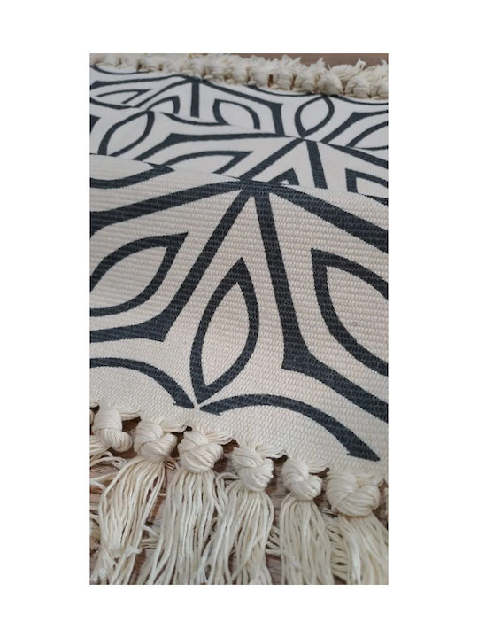 FRIPIA Covor Rectangular De Vară Din Bumbac Cu Franjuri 60x90cm