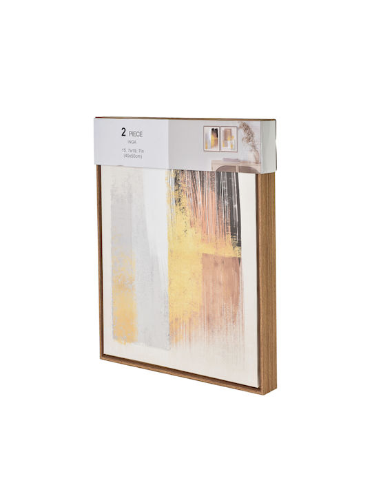 Inga Set 2 Paintings 40x50cm Modern Beige