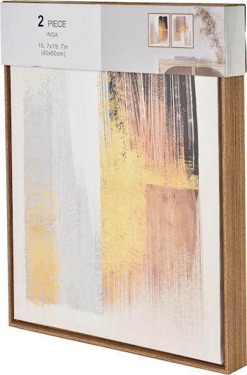 Inga Set 2 Paintings 40x50cm Modern Beige
