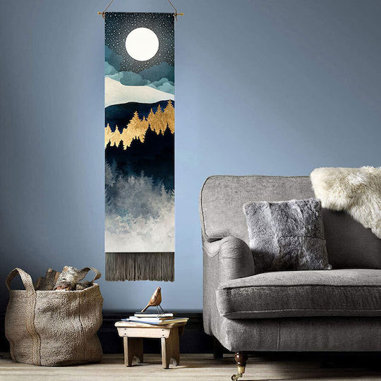FRIPIA Hängende Wanddekoration Oberes Gold aus Hölzern 130x35cm