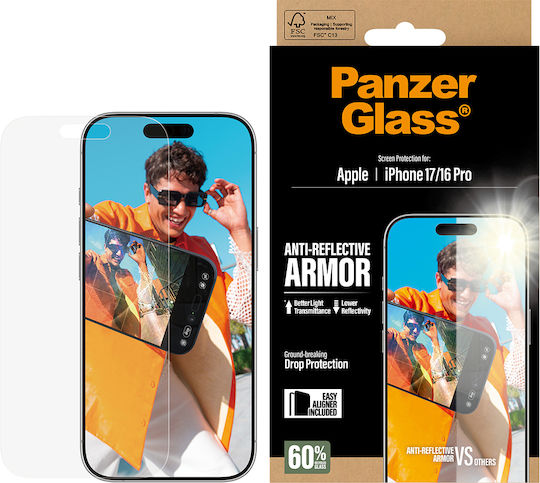 PanzerGlass Sticlă Tempered Glass Anti-Reflective Armor (iPhone 17 / 17 Pro / 16 Pro)