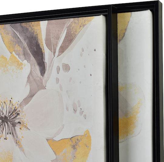 Inga Set 2 Paintings 50x70cm Golden Flowers 2