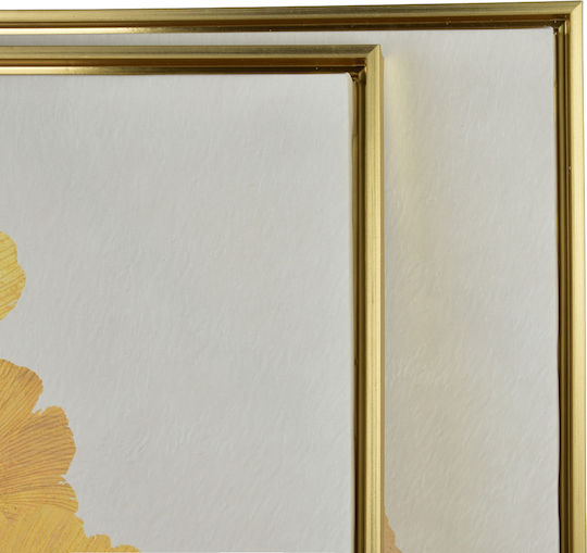 Inga Set 2 Paintings 50x70cm Gold Ginkgo