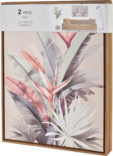 Inga Set 2 Gemälde 40x50cm Rosa Strelitzia