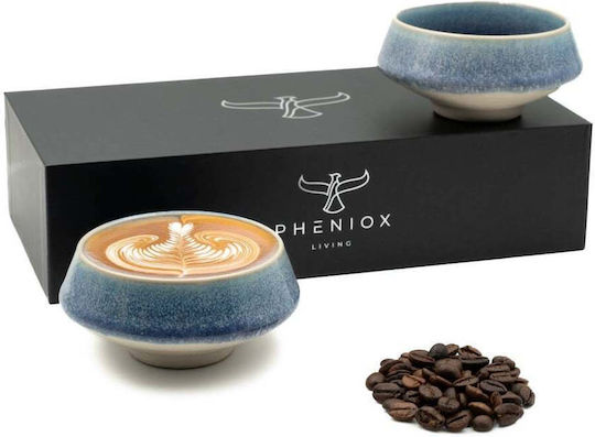 Set Cesti Cappuccino Ceramice Albastre 150ml 2 Bucăți