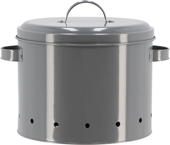 Esschert Design Vază Utilizare Generală Cu Capac Din Oțel Inoxidabil Gri 6000ml 1 Bucată