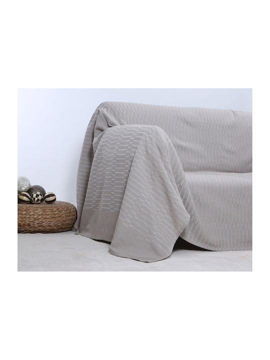 Silk Fashion 25632 Sesselüberwurf Jacquard 180x180cm Light Camel