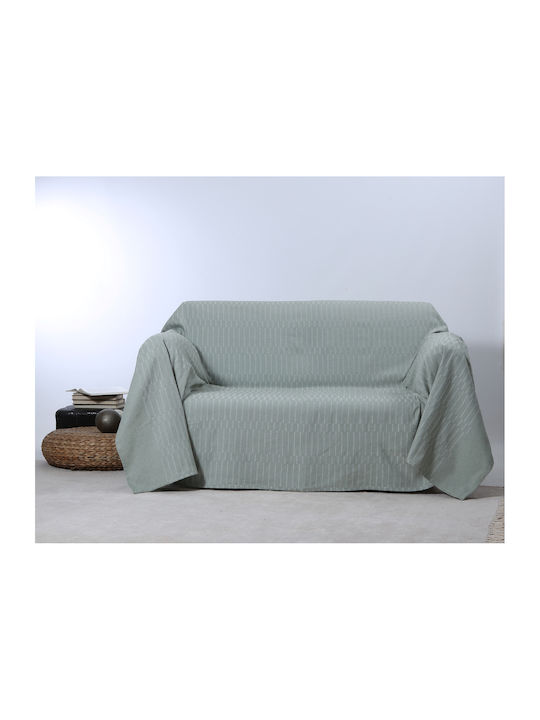 Silk Fashion 25632 Sesselüberwurf Jacquard 180x180cm Salbeigrün