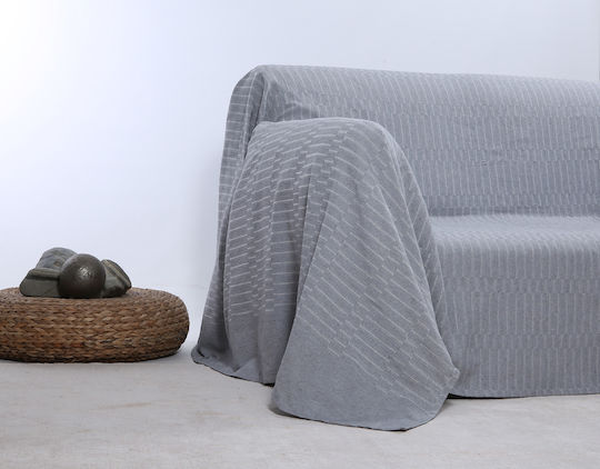 Silk Fashion 25632 Ριχτάρι Πολυθρόνας Ζακάρ 180x180εκ. Silver