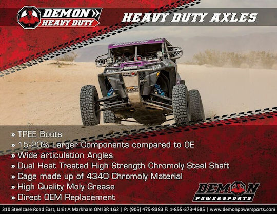 Demon Front Right Left Half Axle Paxl-6019hd Polaris Ranger 700 Crew 4x4 08-09