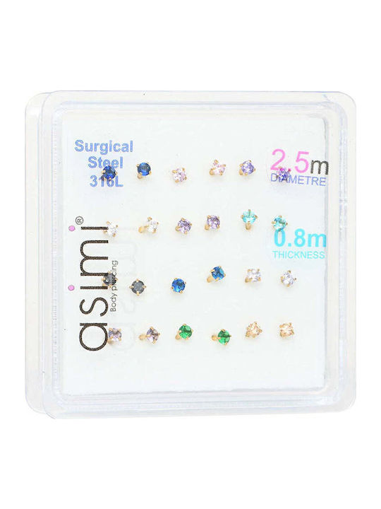 Asimi Body Piercing Обици За Пиърсинг Нос 7 x 2.5mm Asimi Body Piercing Обици За Пиърсинг Нос 7 x 2.5mm