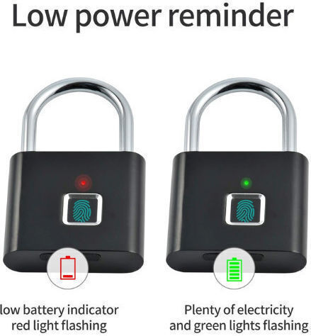 SPV Padlock Brass With Fingerprint Black