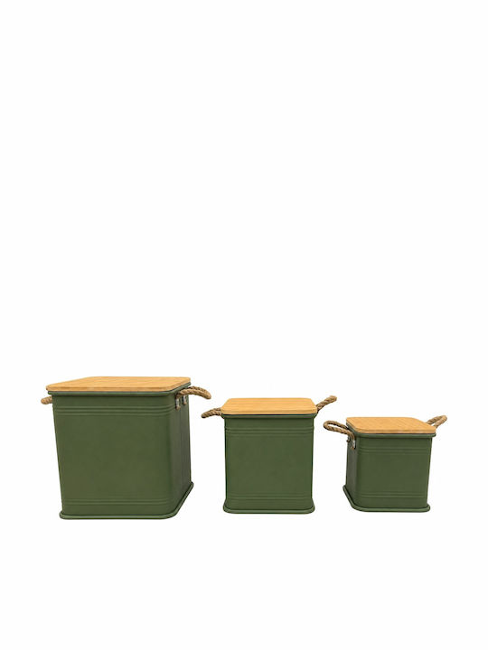 Metallisches Aufbewahrungsbox mit Deckel 26x26x26cm